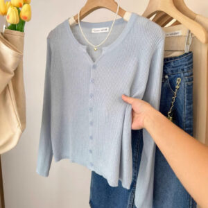 Blue Short Knit Cardigan