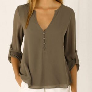 Loose-Fitting Chiffon Blouse/Shirt Top