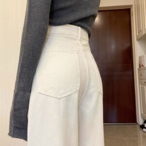 White Wide-Leg Jeans
