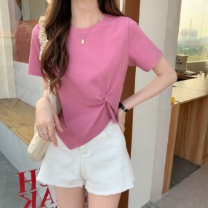 Short-Sleeved High-Waisted Cropped Top
