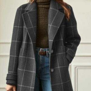 Plaid Casual Mid-Length Coat